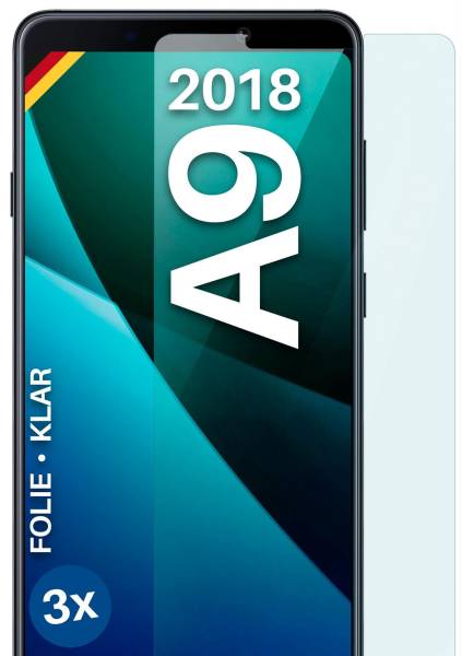 moex FlexProtect Klar für Samsung Galaxy A9 (2018) – Schutzfolie für unsichtbaren Displayschutz, Ultra klar
