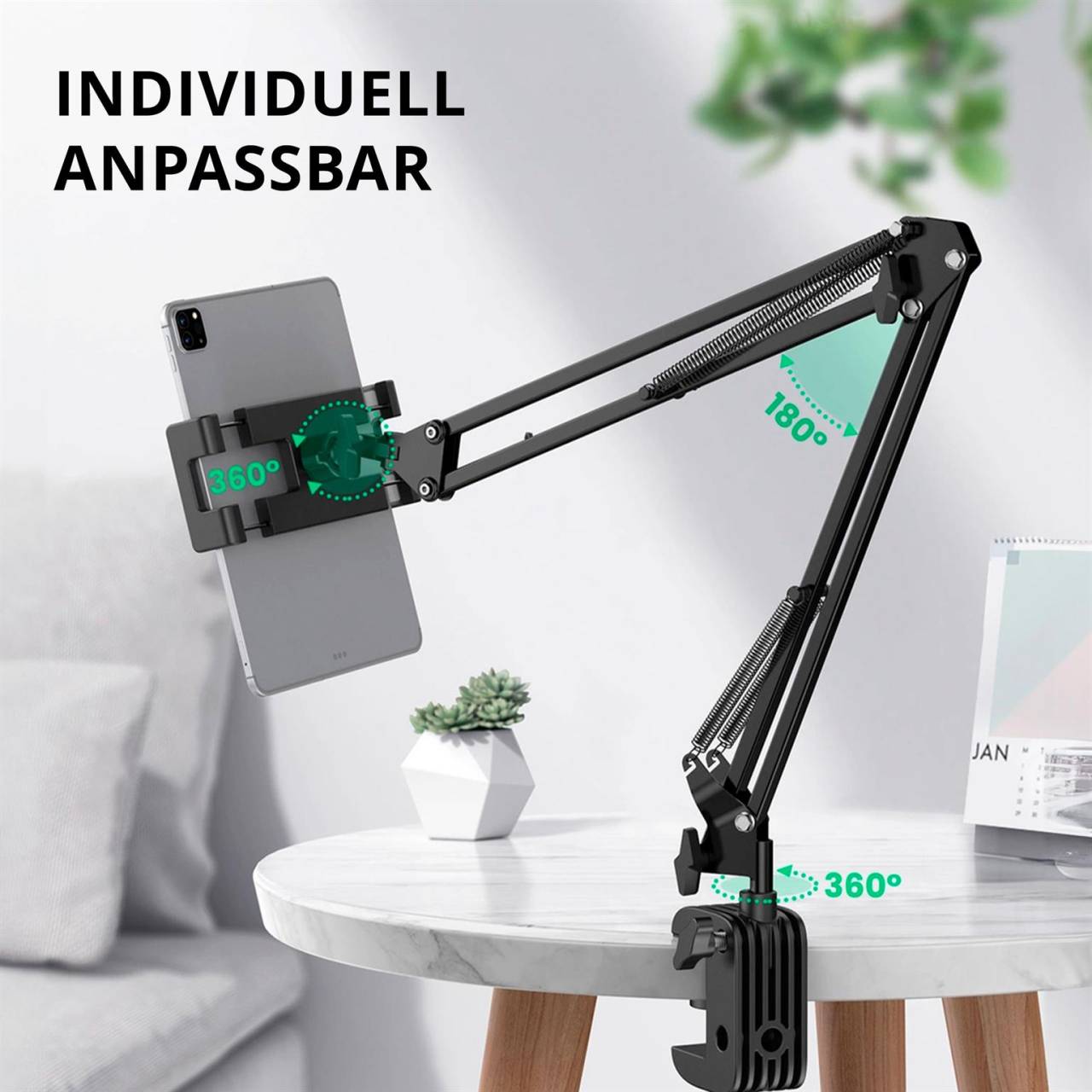 Ugreen Klapparm Halterung – Aluminium-Tischhalterung für Smartphone und Tablet, Stativ Halterung, flexibel