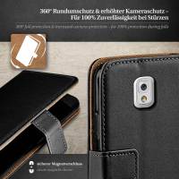 moex Book Case für Samsung Galaxy Note 3 – Klapphülle aus PU Leder mit Kartenfach, Komplett Schutz