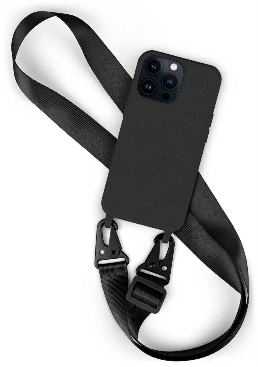 moex Hover Cover für Apple iPhone 13 Pro – Umhängehülle mit abnehmbarer Handykette aus Nylon