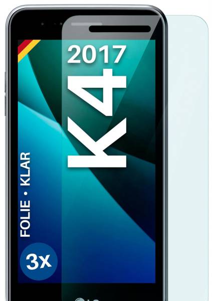 moex FlexProtect Klar für LG K4 (2017) – Schutzfolie für unsichtbaren Displayschutz, Ultra klar