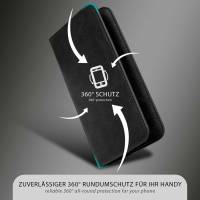 moex Purse Case für BlackBerry KEY2 LE – Handytasche mit Geldbörses aus PU Leder, Geld- & Handyfach