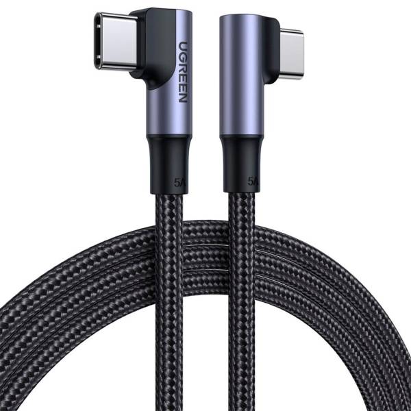 Ugreen Ladekabel – USB-C auf USB-C für Smartphones und anderes, 90 Grad Winkel beidseitig, 100W, 2 m