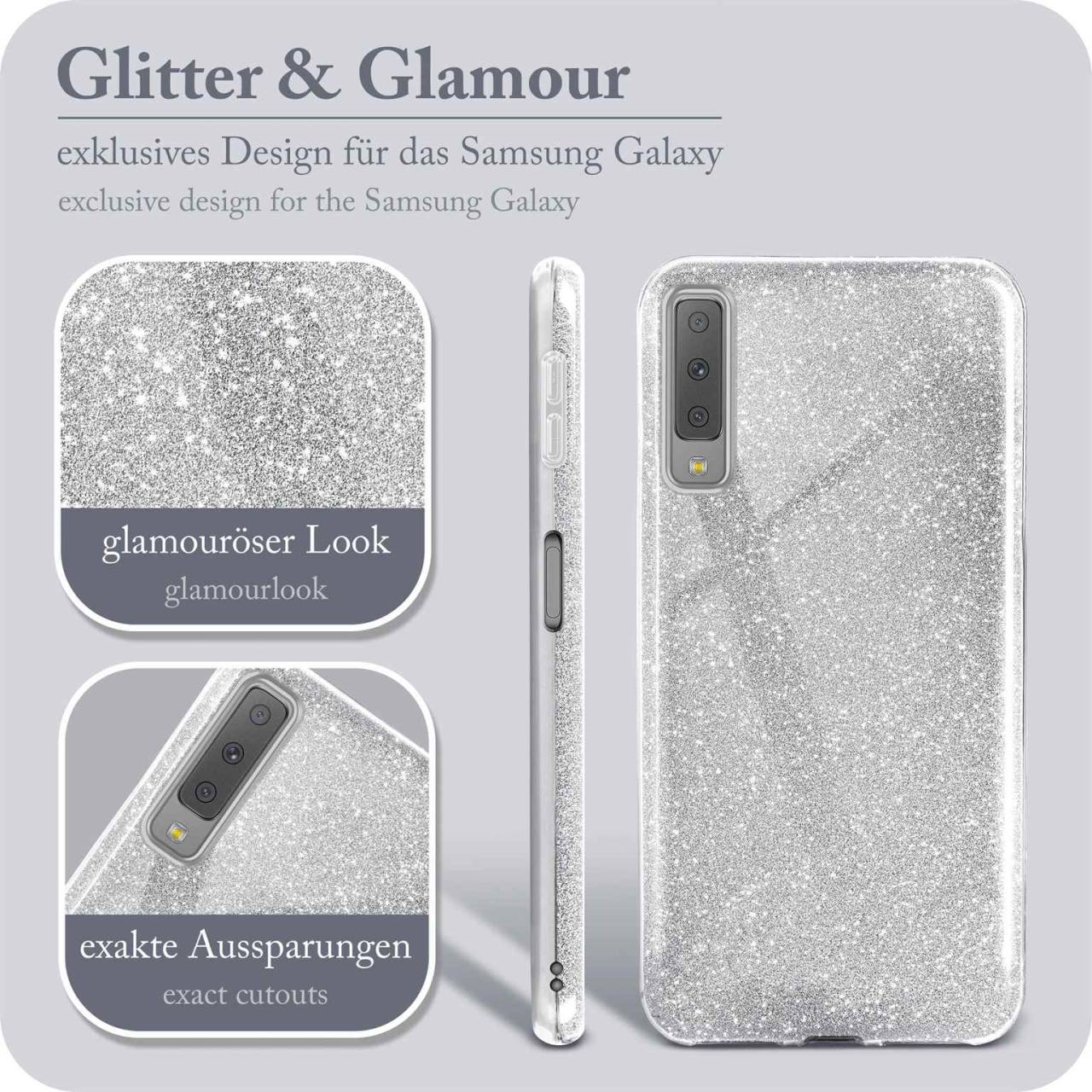 ONEFLOW Glitter Case für Samsung Galaxy A7 (2018) – Glitzer Hülle aus TPU, designer Handyhülle