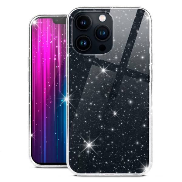 moex® Sparky Case für Apple iPhone 13 Pro – Stylische Glitzer Hülle, ultra slim Handyhülle, durchsichtig