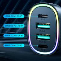 Joyroom Auto Ladegerät - Zigarettenanzünder USB-Ladegerät, Autoladeadapter 2x USB-A + 2x USB-C Anschluss, 70W – weiteres Produktbild 3