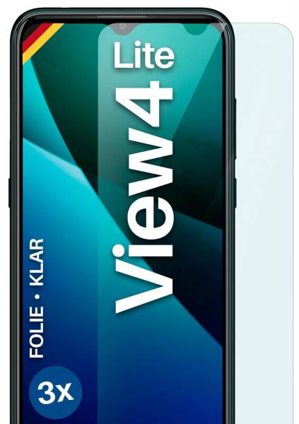 moex FlexProtect Klar für Wiko View4 Lite – Schutzfolie für unsichtbaren Displayschutz, Ultra klar