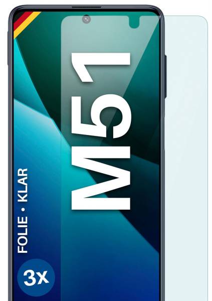 moex FlexProtect Klar für Samsung Galaxy M51 – Schutzfolie für unsichtbaren Displayschutz, Ultra klar