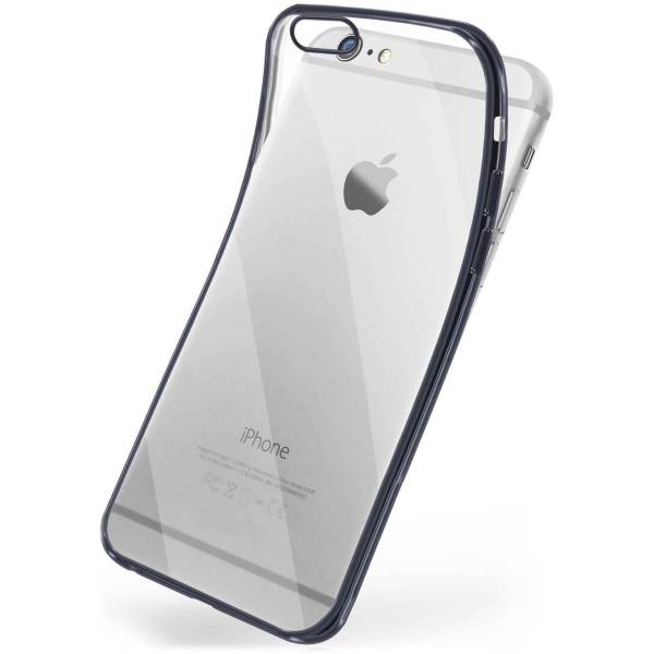 moex Chrome Case für iPhone 6s Plus – Handy Bumper mit Chrom Rand – Transparente Hülle