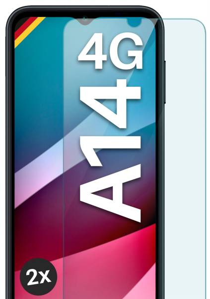 moex ShockProtect Klar für Samsung Galaxy A14 (4G) – Panzerglas für kratzfesten Displayschutz, Ultra klar