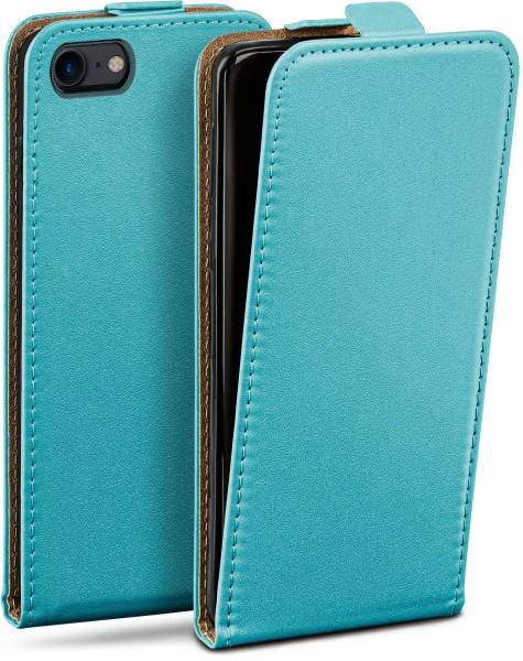 moex Flip Case für Apple iPhone SE 3. Generation (2022) – PU Lederhülle mit 360 Grad Schutz, klappbar