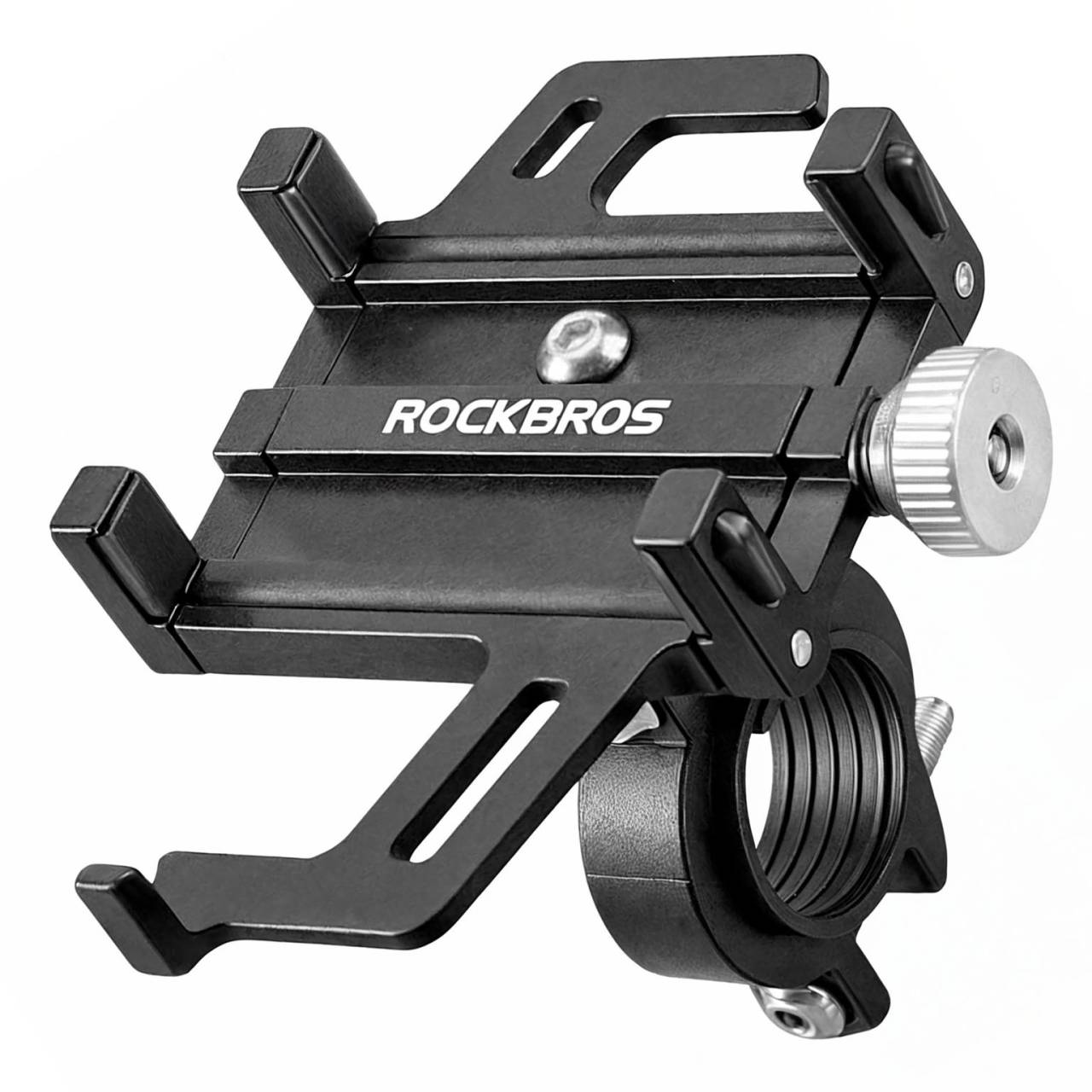 Rockbros Handyhalterung Fahrrad 699-BK – Fahrrad Smartphone Halterung, verstellbare Armspannweite, Aluminium