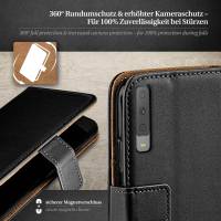 moex Book Case für Samsung Galaxy A7 (2018) – Klapphülle aus PU Leder mit Kartenfach, Komplett Schutz
