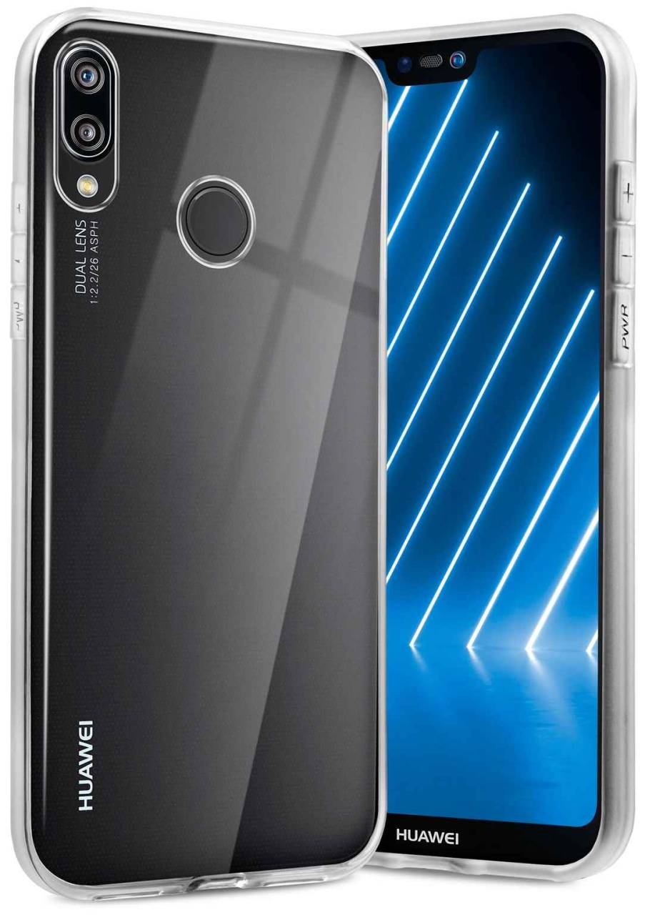 ONEFLOW Clear Case für Huawei P20 Lite – Transparente Hülle aus Soft Silikon, Extrem schlank