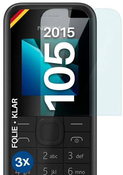 moex FlexProtect Klar für Nokia 105 (2015) – Schutzfolie für unsichtbaren Displayschutz, Ultra klar