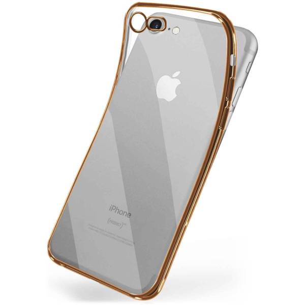 moex Chrome Case für iPhone 8 – Handy Bumper mit Chrom Rand – Transparente Hülle