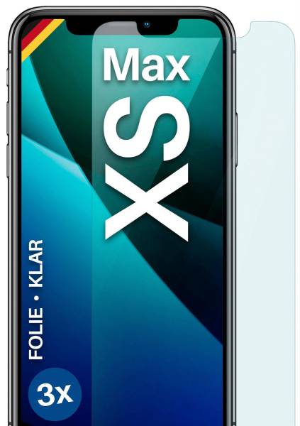 moex FlexProtect Klar für Apple iPhone XS Max – Schutzfolie für unsichtbaren Displayschutz, Ultra klar