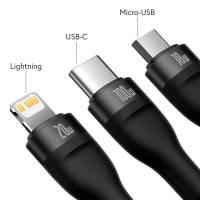 Baseus Flash Series II – Multifunktionales USB-Kabel, USB-C/Lightning/Micro-USB, 1,2 Meter