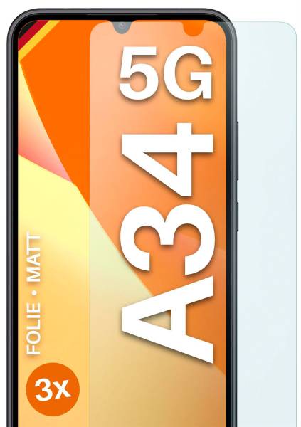 moex FlexProtect Matt für Samsung Galaxy A34 5G – Anti Reflex Schutzfolie für besten Displayschutz, Matt