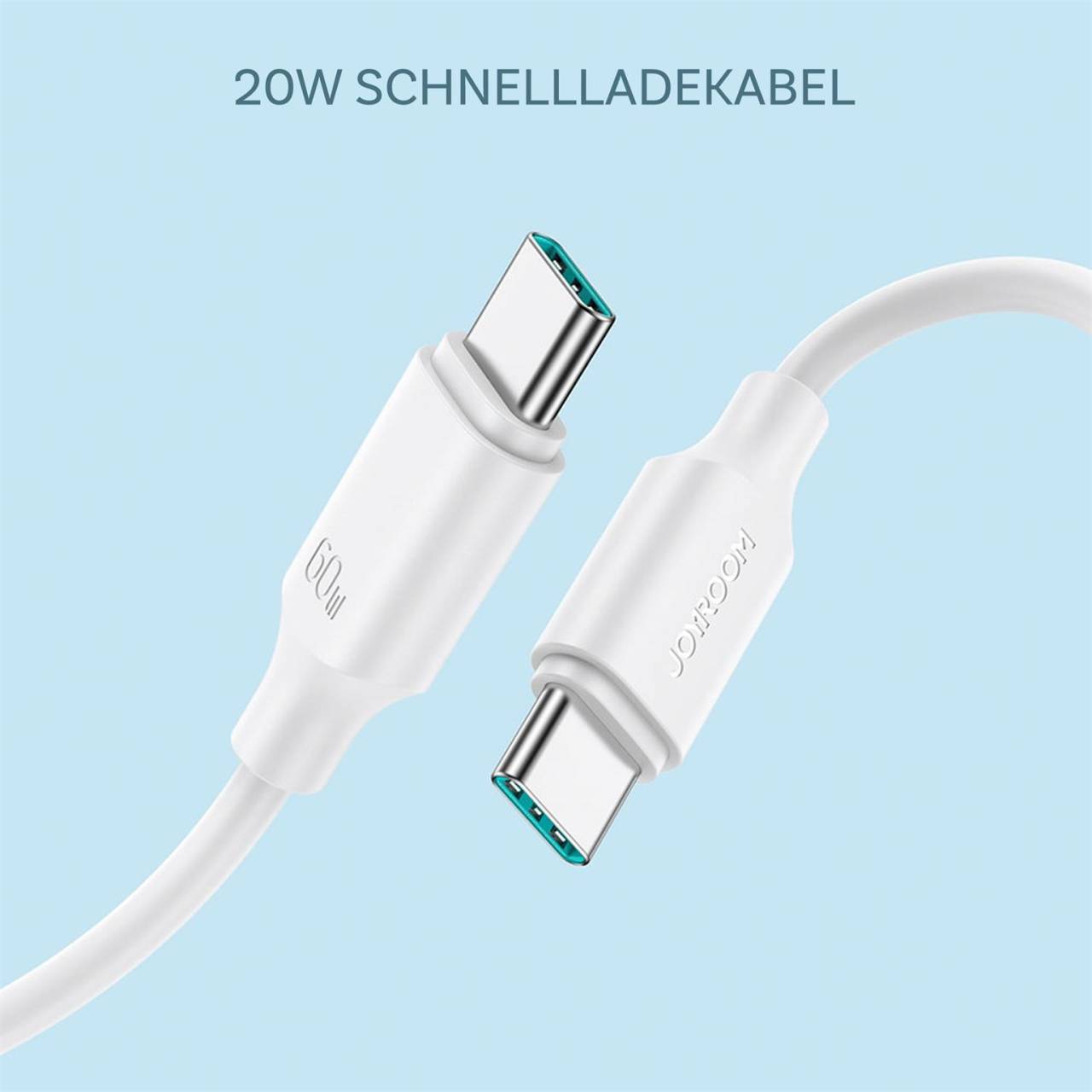 Joyroom Kabel USB Type C auf Type C 480Mb/s 60W 1m – bis zu eier Maximalleistung von 20 V / 3 A