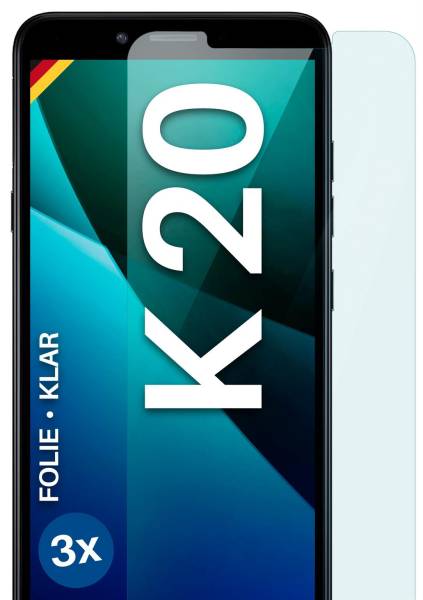moex FlexProtect Klar für LG K20 – Schutzfolie für unsichtbaren Displayschutz, Ultra klar