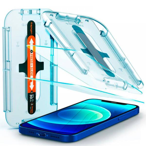 Spigen Glas.tR EZ Fit iPhone 12 & iPhone 12 Pro Panzerglas Easy-Fit