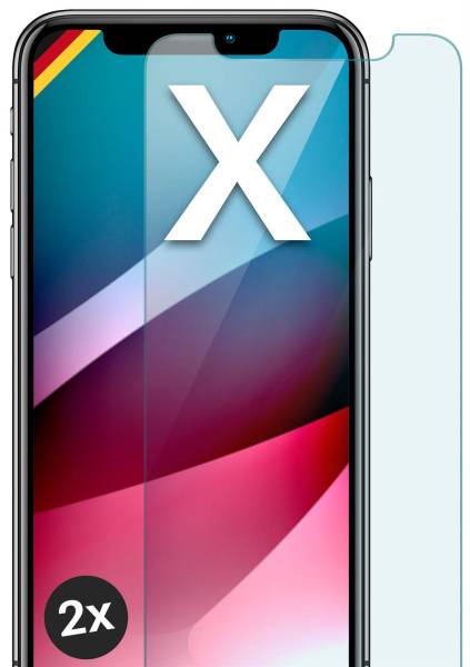 moex ShockProtect Klar für Apple iPhone X – Panzerglas für kratzfesten Displayschutz, Ultra klar