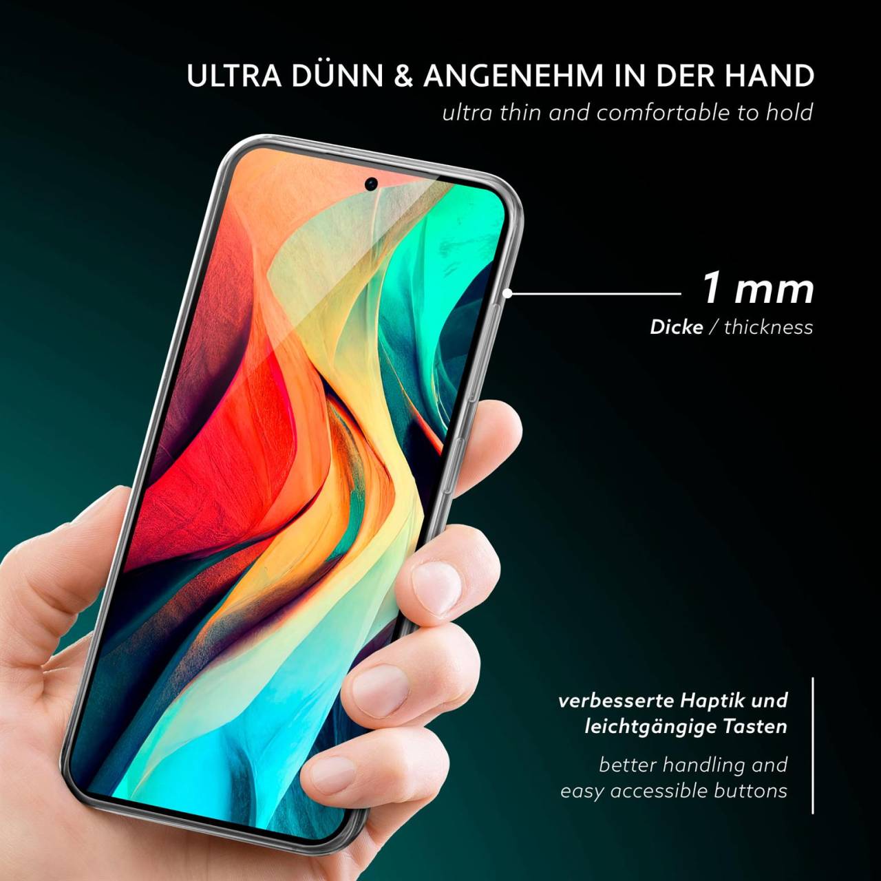 moex Aero Case für Samsung Galaxy S24 – Durchsichtige Hülle aus Silikon, Ultra Slim Handyhülle