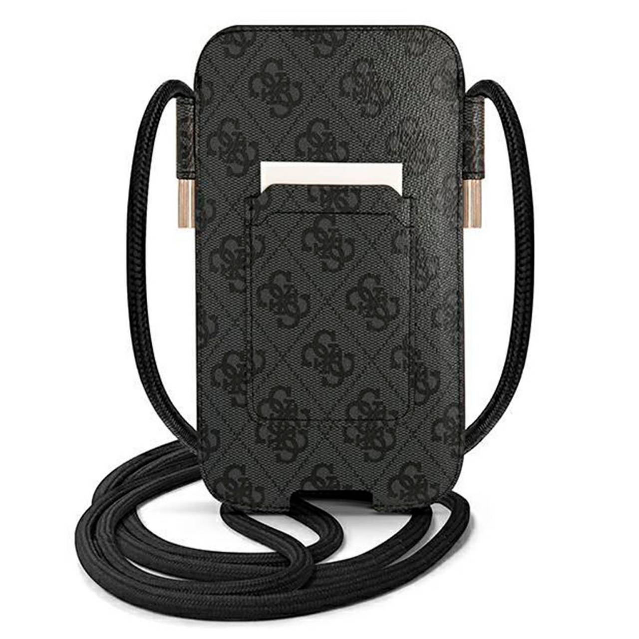 Guess Handytasche – elegante Umhängetasche für Smartphones mit goldenem Big Logo, AllOver 4G Logo Serie