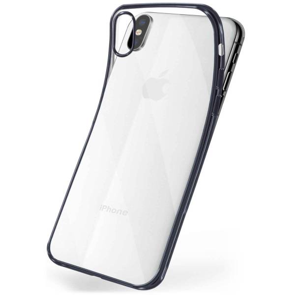 moex Chrome Case für iPhone XS – Handy Bumper mit Chrom Rand – Transparente Hülle