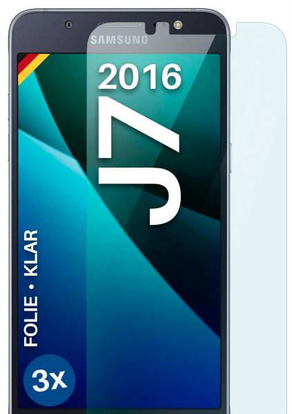 moex FlexProtect Klar für Samsung Galaxy J7 (2016) – Schutzfolie für unsichtbaren Displayschutz, Ultra klar