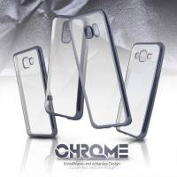 moex Chrome Case für Samsung Galaxy Grand Prime – Handy Bumper mit Chrom Rand – Transparente Hülle