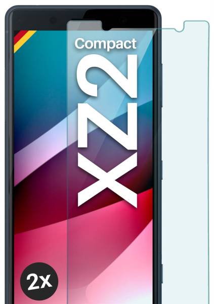 moex ShockProtect Klar für Sony Xperia XZ2 Compact – Panzerglas für kratzfesten Displayschutz, Ultra klar