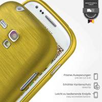 moex Brushed Case für Samsung Galaxy S3 Mini – Silikon Handyhülle, Backcover in Aluminium Optik