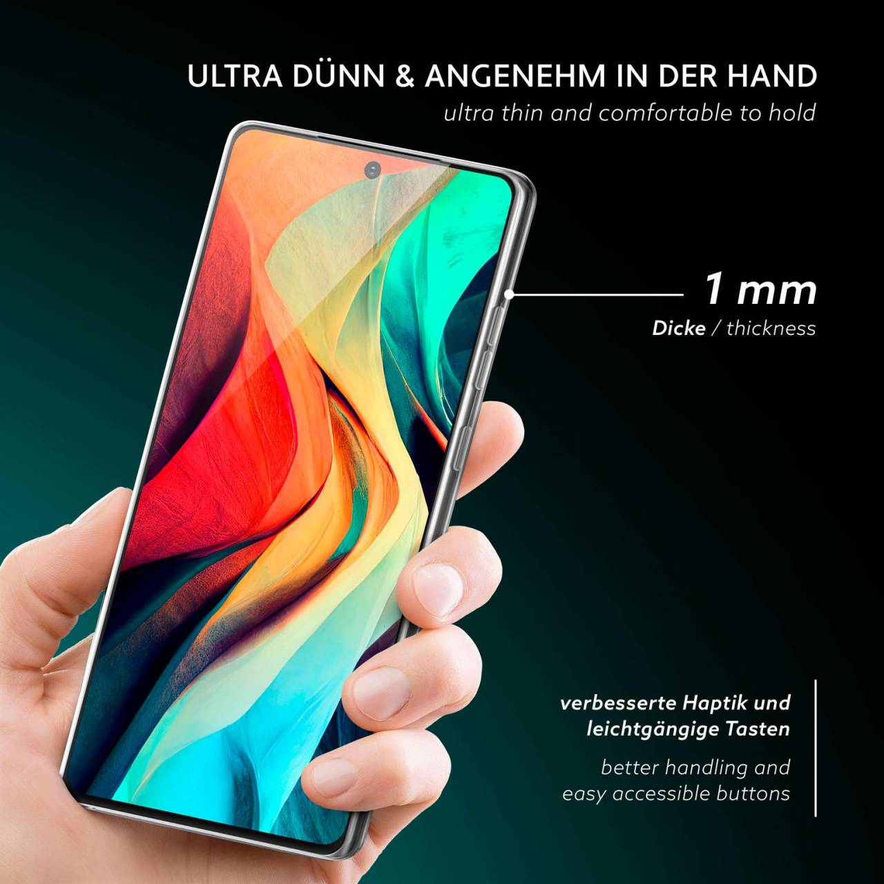 moex Aero Case für Samsung Galaxy Note 20 5G – Durchsichtige Hülle aus Silikon, Ultra Slim Handyhülle