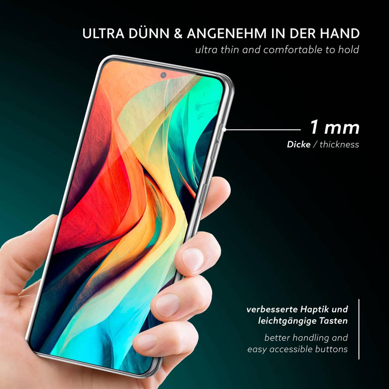 moex Aero Case für Samsung Galaxy S21 Plus – Durchsichtige Hülle aus Silikon, Ultra Slim Handyhülle