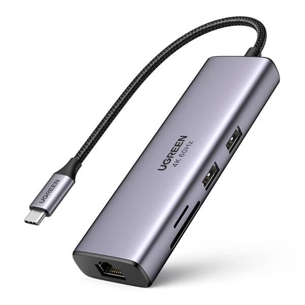 Ugreen Multifunktions-USB-Hub – USB-C für Smartphones und andere Geräte, HDMI, Kartenleser, USB-A und C, Ethernet