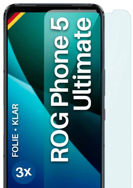 moex FlexProtect Klar für Asus ROG Phone 5 Ultimate – Schutzfolie für unsichtbaren Displayschutz, Ultra klar