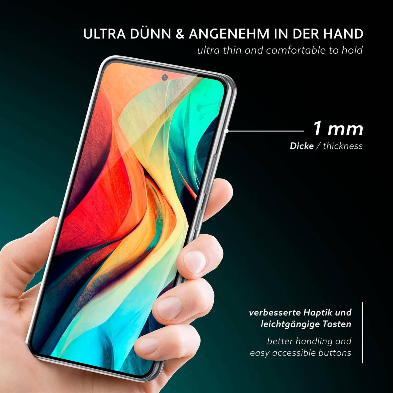 moex Aero Case für Samsung Galaxy S22 Plus – Durchsichtige Hülle aus Silikon, Ultra Slim Handyhülle