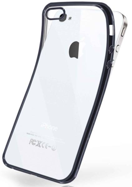 moex Chrome Case für Apple iPhone 4S – Handy Bumper mit Chrom Rand – Transparente Hülle