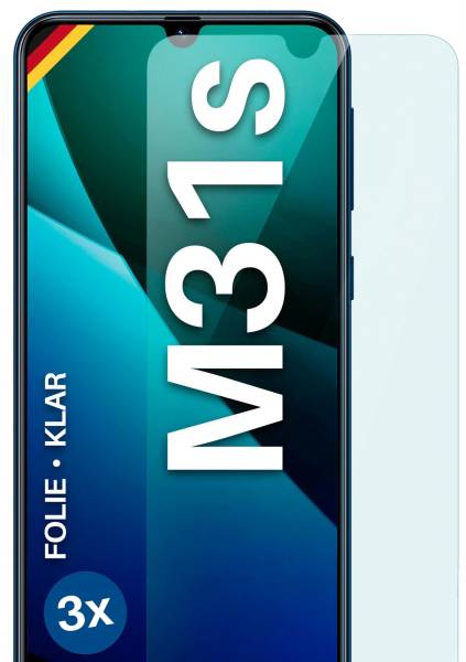 moex FlexProtect Klar für Samsung Galaxy M31s – Schutzfolie für unsichtbaren Displayschutz, Ultra klar