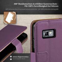 moex Book Case für Samsung Galaxy S2 – Klapphülle aus PU Leder mit Kartenfach, Komplett Schutz