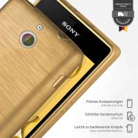 moex Brushed Case für Sony Xperia E1 – Silikon Handyhülle, Backcover in Aluminium Optik
