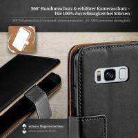 moex Book Case für Samsung Galaxy S8 – Klapphülle aus PU Leder mit Kartenfach, Komplett Schutz