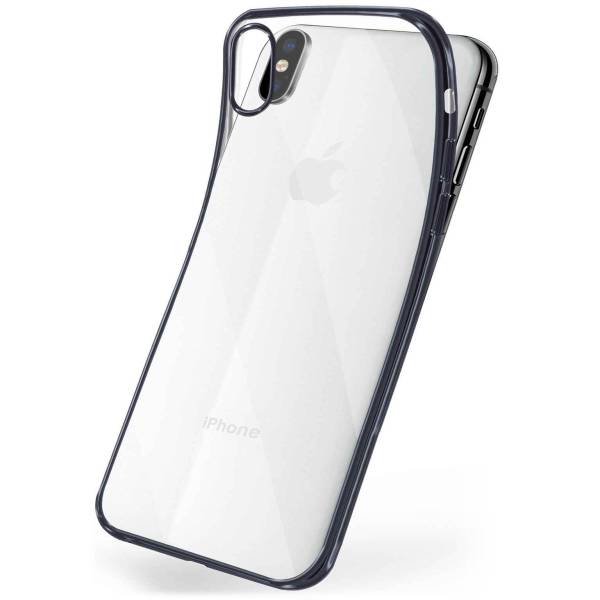 moex Chrome Case für iPhone X – Handy Bumper mit Chrom Rand – Transparente Hülle