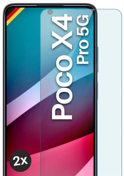 moex ShockProtect Klar für Xiaomi Poco X4 Pro 5G – Panzerglas für kratzfesten Displayschutz, Ultra klar