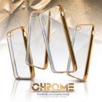 moex Chrome Case für Apple iPhone 7 – Handy Bumper mit Chrom Rand – Transparente Hülle