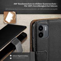 moex Book Case für Xiaomi Redmi A1 – Klapphülle aus PU Leder mit Kartenfach, Komplett Schutz