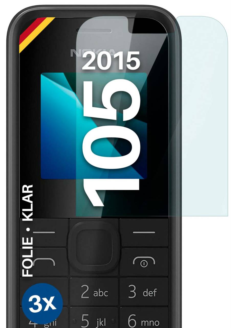 moex FlexProtect Klar für Nokia 105 (2015) – Schutzfolie für unsichtbaren Displayschutz, Ultra klar