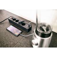 brennenstuhl Ecolor USB Steckdosenleiste 4-fach – Steckdosenleiste 4-fach mit USB und Schalter 1,5m Kabel